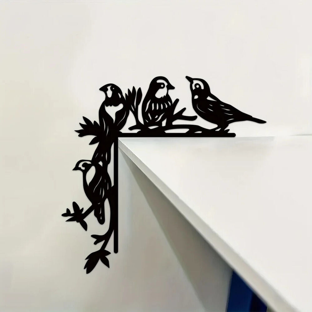 Metal Four Birds Decorative Wall Stickers Door Corner Decorations, Door Frame