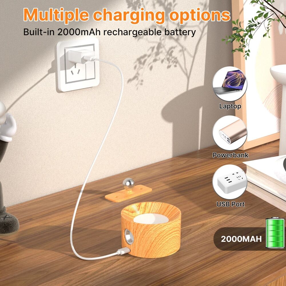 Wall Light LED Sconces 3 Brightness Levels Modes Batter Rotatable Lamps Lighting