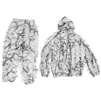 Ghillie Suits Snow Wild Camouflage 3D Leaf Jackets Pants Set Clothes For Hunting