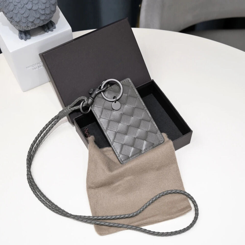 Card Holder 100% Sheepskin Bag Woven Men's Name Card Women's Employee Bags 2023