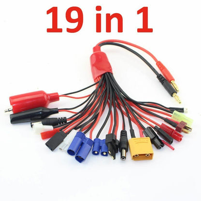 19 in1 RC Lipo Battery Charger Adapter Convert Cable 4mm Banana Plug to Traxxa