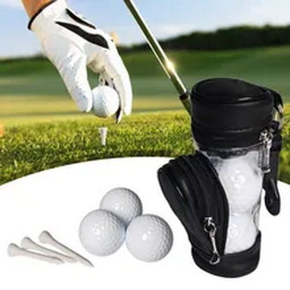 Portable Mini Golf Ball Bag Leather Hanging Waist Carrier Golf Tees Holders Kit