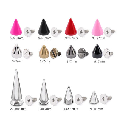 Studs & Spikes 25Pcs Punk Buttons Rivets Set DIY Craft Clothes Garment Screwback