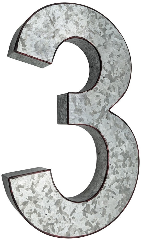 Huge 20" Metal Letter Hanging Wall Décor, Galvanized Metal with Rusted Edges