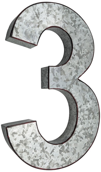 Huge 20" Metal Letter Hanging Wall Décor, Galvanized Metal with Rusted Edges