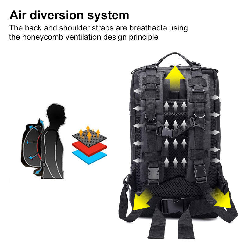 25L Military Rucksacks Tactical Assault Backpack 1000D Nylon Hunting Bag Sports