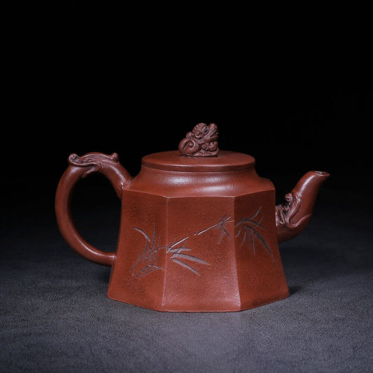 Chinese Yixing Zisha Clay Handmade Exquisite Teapot（六方 底款：徐汉棠）