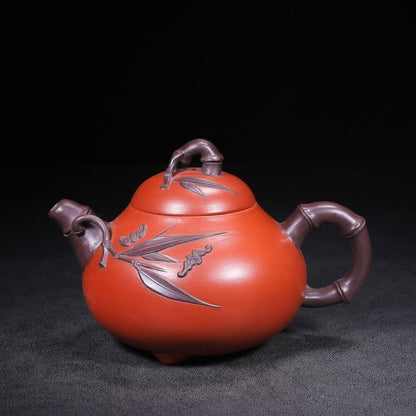 Chinese Yixing Zisha Clay Handmade Exquisite Teapot（竹韵 底款：魏援良）