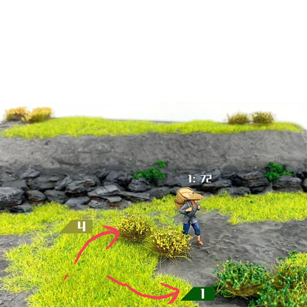 Artificial Grass 28Pcs Self-Adhesives Static Tufts Miniature Scenery Wildflowers