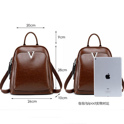 100% Genuine Leather Women's Backpack Travel Bag Rucksack Crossbody Handbags