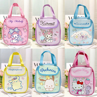 My Melody Cinnamoroll Kuromi Hello Kitty Lunch Bag Insulated Cooler Handbag Tote