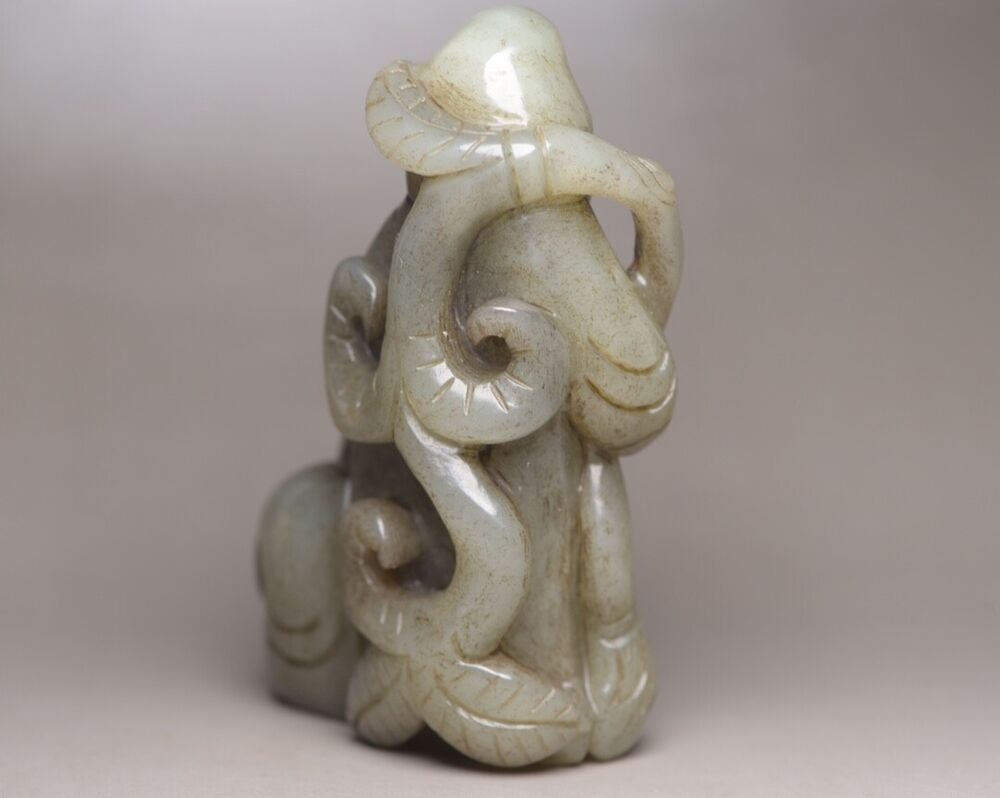 Chinese Old Natural Jade Hand Carved Hetian Jade Figure Story Statue Art Decor
