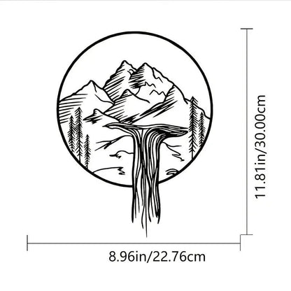 1pc Metal Wall Decor, Mountain Theme Decor Wall Art Decorations, Bedroom Decor