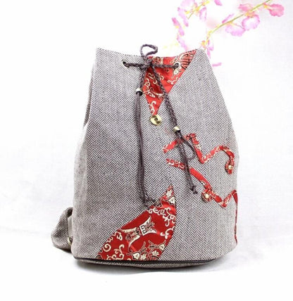 Weaving Bag Cotton Linen Bag Shoulder Polyester Purse 38*20*40 CM Floral 20-35 L