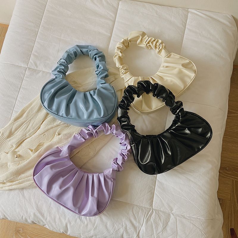 Summer Pleated Purse Cloud Bags Leisure Bag Shopping Shoulder Dumpling Handbag