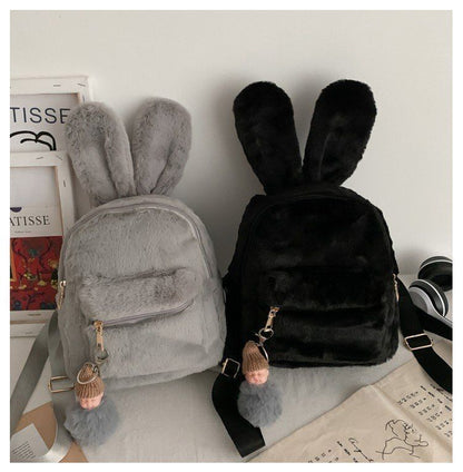 Embroidery Plush Bunny Backpack Rabbit Traveling Shoulder Bags Plush 20*25*10 CM