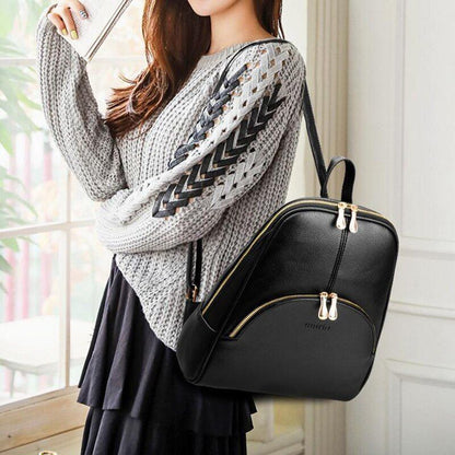 Large Backpack School Bags Travel Red White High Quality Leather Bags Gray Pink