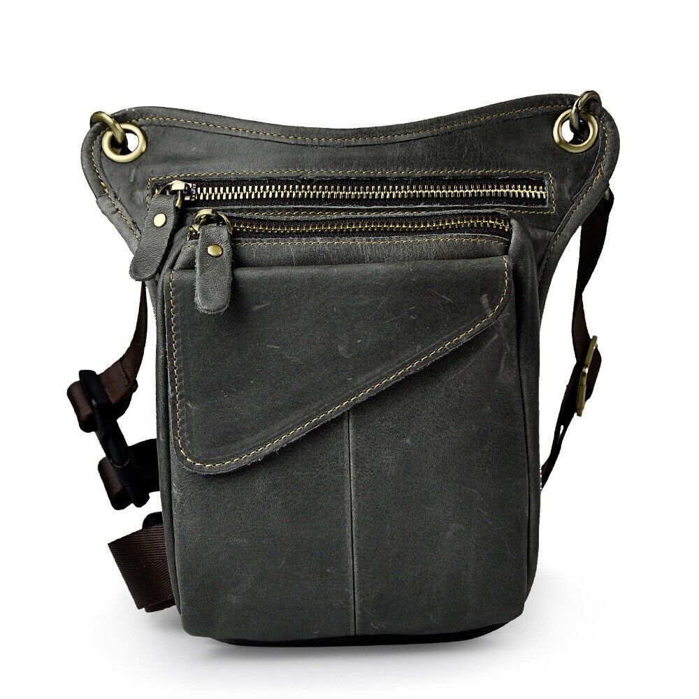 Real Leather Casual Shoulder Messenger Bag Fashion Waist Belt Pack Drop Leg Bag