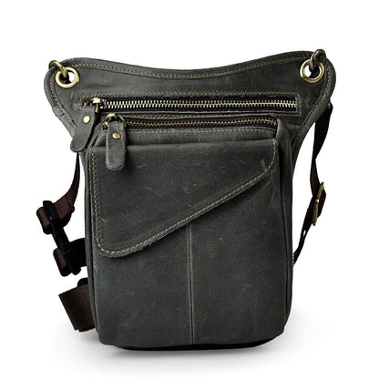 Real Leather Casual Shoulder Messenger Bag Fashion Waist Belt Pack Drop Leg Bag