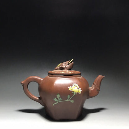 vintage chinese yixing purple clay teapot zisha ceremony carving Collectible art