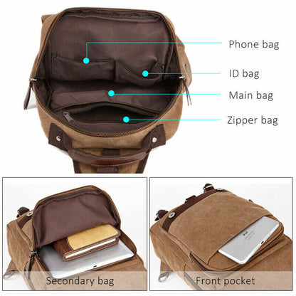 Canvas Backpack Men Travel Back Pack Shoulder Bag Women Laptop School Bags