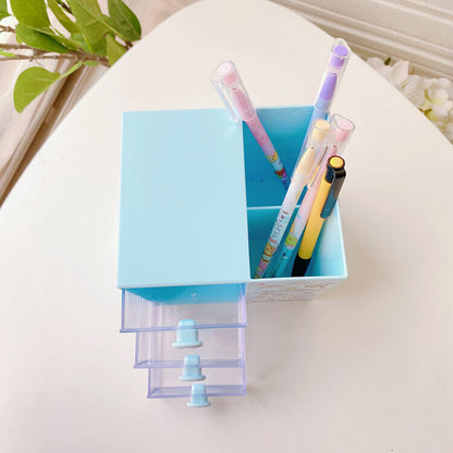 Cute Kuromi Girl Desktop Multi grid Cosmetics Storage Box Creative Pen Holder