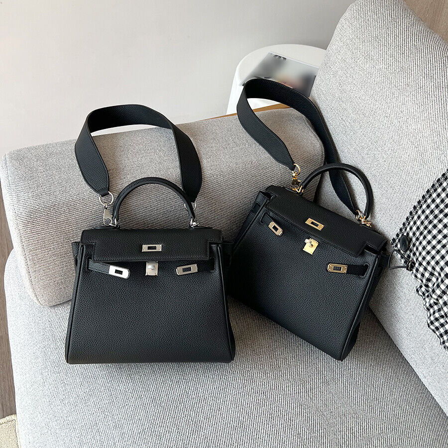 25/28cm Real Leather Flap Tote Shoulder bag Handbag Purse Fashion Briefcase