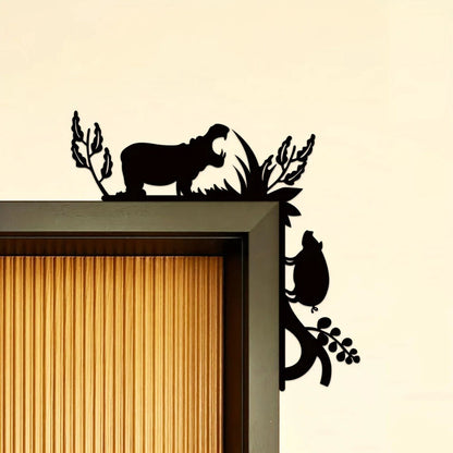 1pc Metal Creative Animal Decorative Wall Stickers Door Corner Decoration Door