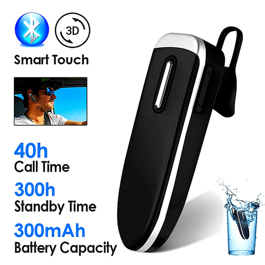 Bluetooth Driving Trucker Headset Earphone Earpiece Noise Cancelling B45 Single