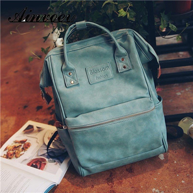 Women Leather Backpack Style Shoulder Bag Laptop Schoolbags 28*30*12 CM Softback