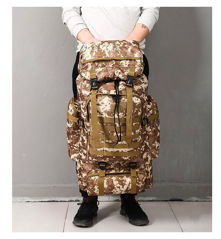 80LTactical Backpack Oxford Men Camping Hiking Hunting Bag Traveling Backpack