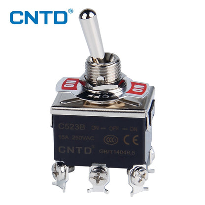 CNTD Self-locking Toggle Switch 15A 250VAC C5 Series Single Pole Double Pole