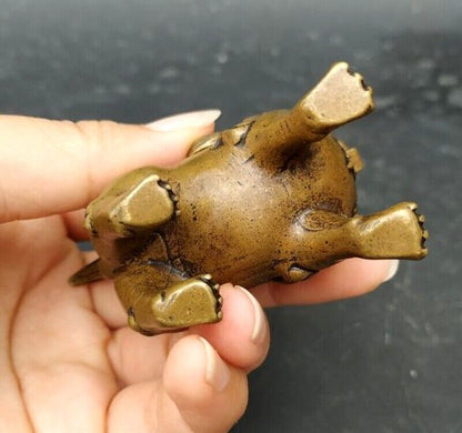 Brass Pi Xiu Statue Incense Burner Holder Mythical Wild Animal Beast Table Deco
