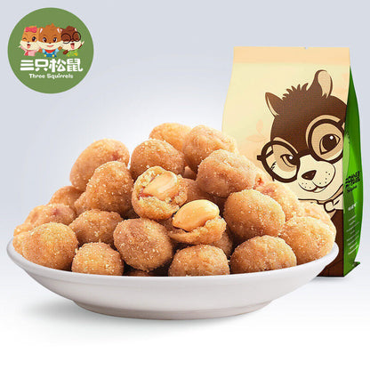 多味花生 下酒菜 休闲零食小吃265g*2 Chinese Specialty Three Squirrels Spicy Peanut Snacks