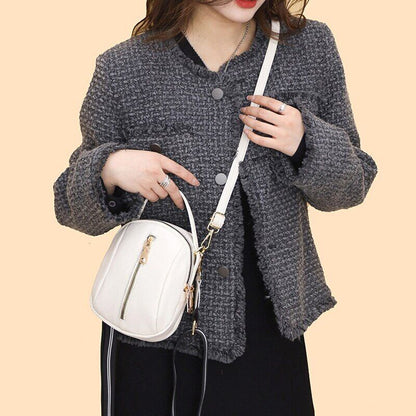 100% Genuine Leather Crossbody Bags Small Shoulder Messenger Bag Woman Black
