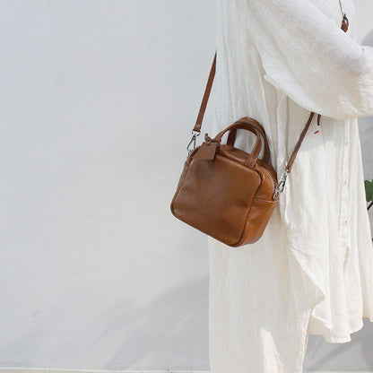 Genuine Leather Cowhide Handbag Purse Fashion Large Crossbody Bags 10*17*17 CM