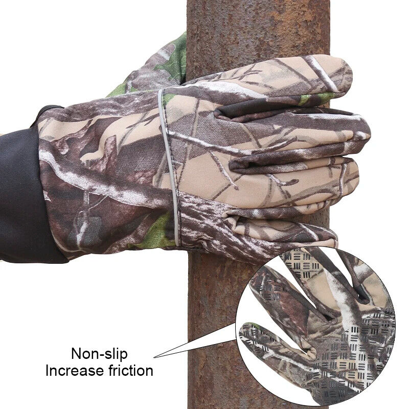 Men Hunting Gloves Nylon Fleece Full Fingers Cycling Bike Anti Skid Touch Screen