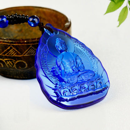POWER OF HEALING! HIGH QUALITY COLORED GLAZE MEDICINE BUDDHA NECKLACE & GIFTBAG