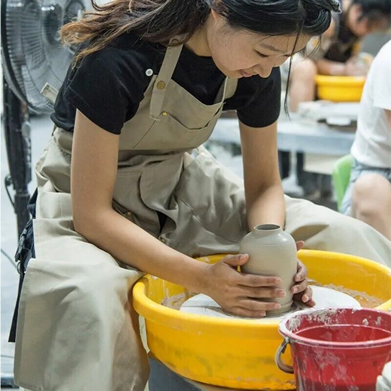 Pottery Art Apron Canvas Sleeveless Painting Ceramic Sculpture Workwear 137x64cm
