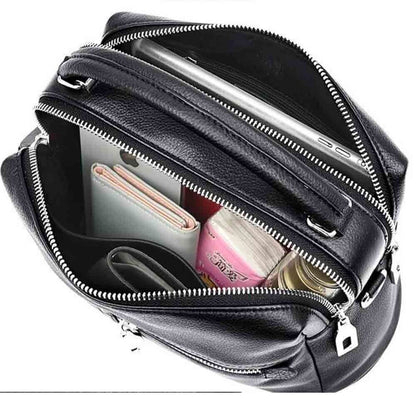 Bag for Women Genuine Leather Shoulder Purses Multi-Pocket Cowhide Female Bag