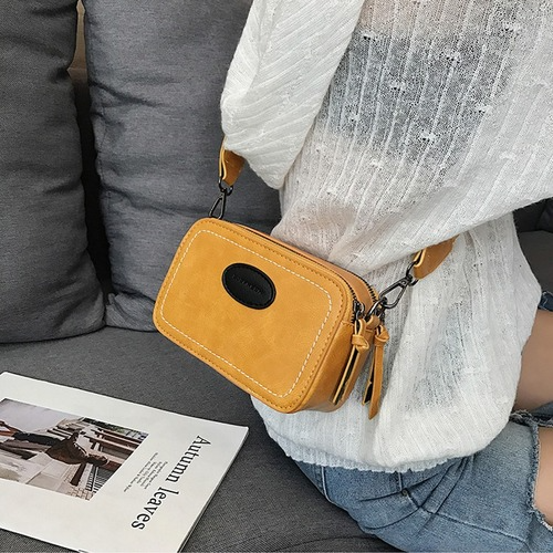 Vintage Printing Wide Strap Crossbody Bags Women Lady Shoulder Bag