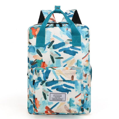 Oxford Polyester School Backpacks Waterproof Flower Print Bags Laptop 38*14*28CM
