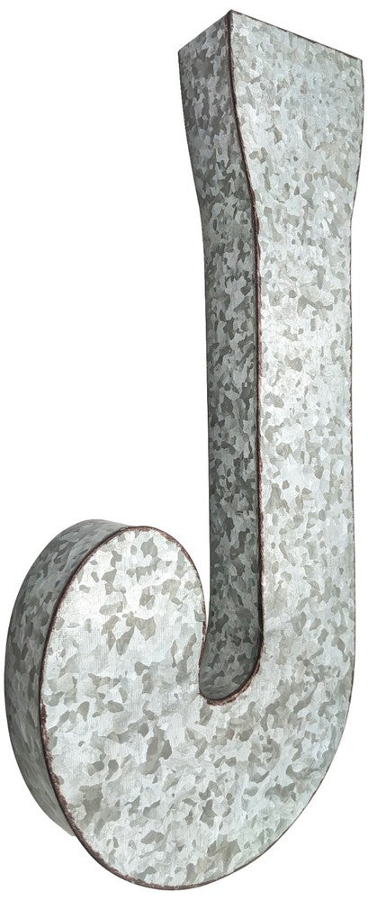 Huge 20" Metal Letter Hanging Wall Décor, Galvanized Metal with Rusted Edges