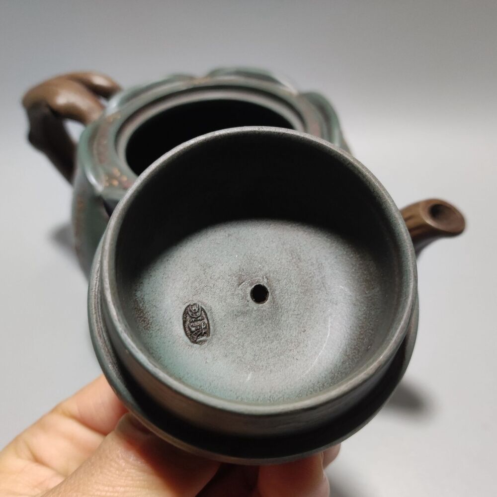 Vintage Chinese Yixing Purple Clay Teapot Zisha Ceramic Peach Blossom Tea Set