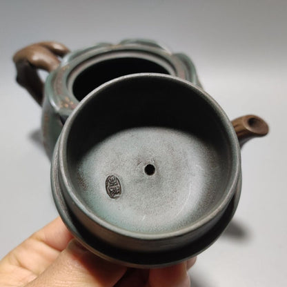 Vintage Chinese Yixing Purple Clay Teapot Zisha Ceramic Peach Blossom Tea Set