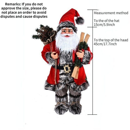 Christmas Ornaments 30-45cm Large Santa Claus Dolls Standing Figurine Home Decor