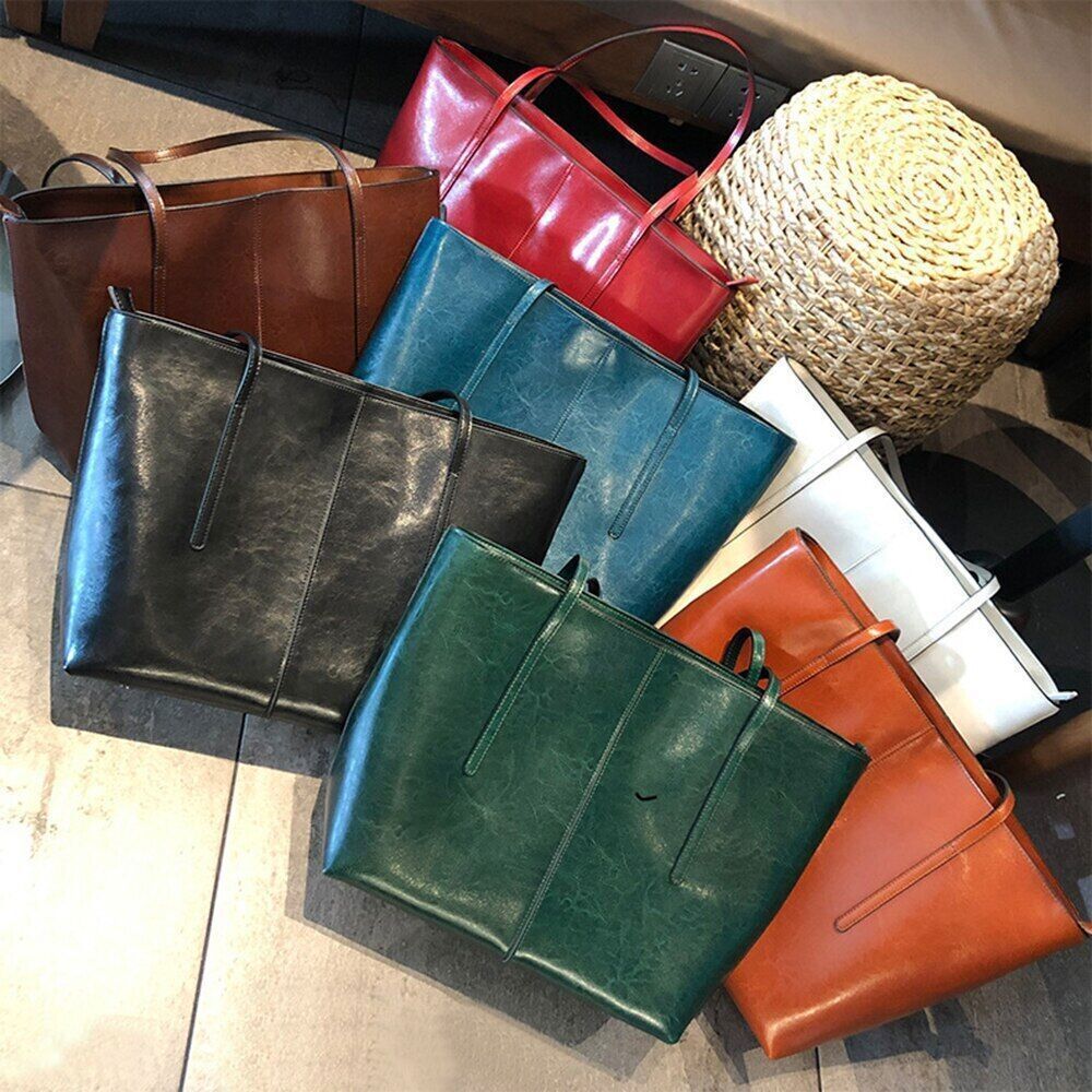 Genuine Leather Handbag Women Office Female Tote Big Shoulder Bags