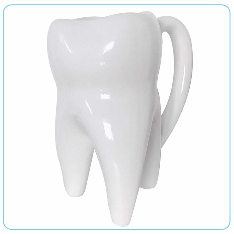 Coffee Mug Creative Travel Dental Tooth Shaped Ceramic Water Cups Gift 12.5x14cm