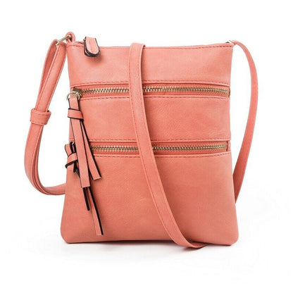 Women PU Leather Shoulder Small Neck Purse Cross Body Tote Outdoor Travel Bag