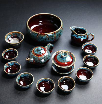 Household ceramic kiln Kung Fu small tea cup set